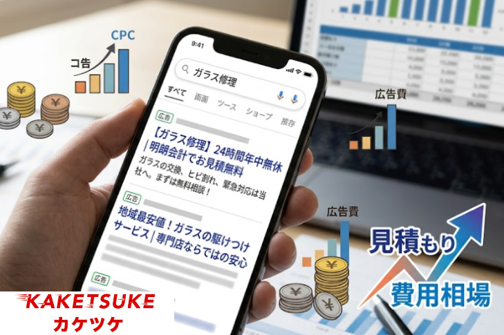 ガラス屋のリスティング広告、費用相場はいくら？